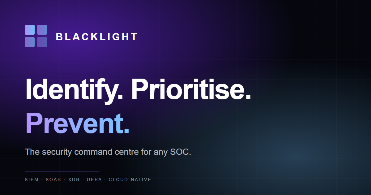 Blacklight AI · Autonomous Agentic SOC Platform